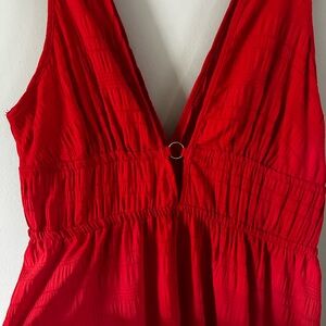Vibrant Red Sleeveless Top